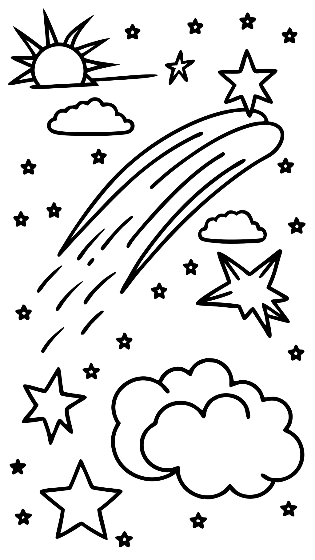 coloring pages of shooting stars